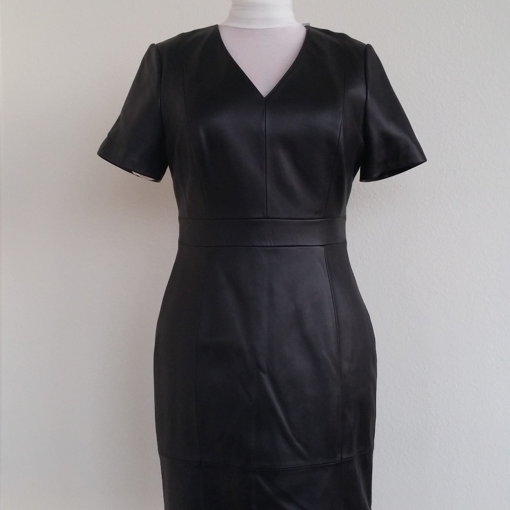 Black leather dress